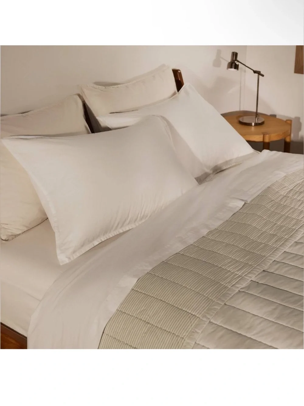 Parachute Target King/California King Cotton Quilt Parchment & Natural Stripe